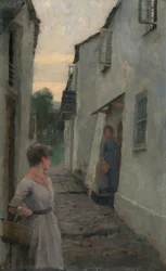 Street Scene with Figure, Cornwall